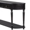 Supfirm TREXM Retro Circular Curved Design Console Table with Open Style Shelf Solid Wooden Frame and Legs Two Top Drawers (Espresso, OLD SKU: WF298768AAB)