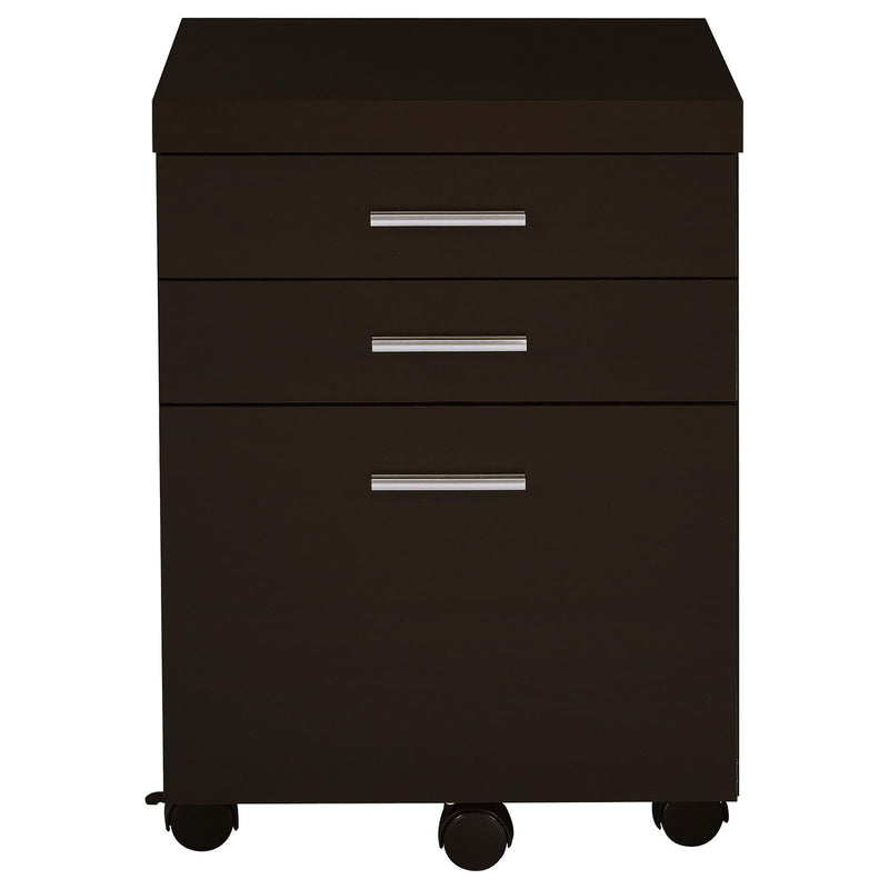 Supfirm Cappuccino 3-Drawer File Cabinet