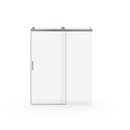 Supfirm 56 to 60 in. W x 76 in. H Sliding Frameless Soft-Close Shower Door with Premium 3/8 Inch (10mm) Thick Tampered Glass in Brushed Nickel 22D01-60BN