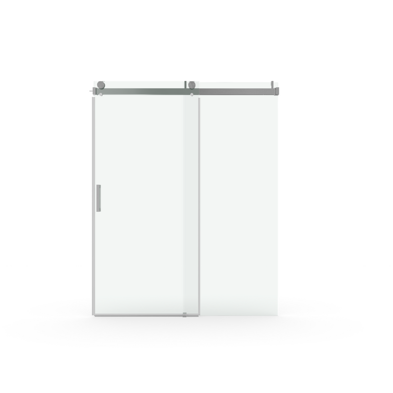 Supfirm 56 to 60 in. W x 76 in. H Sliding Frameless Soft-Close Shower Door with Premium 3/8 Inch (10mm) Thick Tampered Glass in Brushed Nickel 22D01-60BN