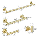 Supfirm 4-Pieces Brushed Nickel Gold Bathroom Accessories Set, Stainless Steel Bathroom Hardware Set, Bath Towel Bar Set, Towel Racks for Bathroom Wall Mounted.