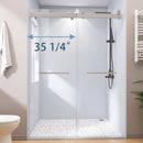 Supfirm Frameless Double Sliding Shower, 69" - 72" Width, 79" Height, 3/8" (10 mm) Clear Tempered Glass, , Designed for Smooth Door with Clear Tempered Glass and Stainless Steel Hardware Brushed Nickel