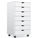 Supfirm Sweetcrispy 7 Drawer Chest - Storage Cabinets with Wheels Dressers Wood Dresser Cabinet Mobile Organizer Drawers for Office