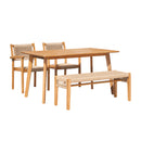 Supfirm Mauricio 4-Piece Acacia Wood Dining Set with Stacking Chair