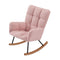 Supfirm Rocking Chair, Leisure Sofa Glider Chair, Comfy Upholstered Lounge Chair with High Backrest, for Nursing Baby, Reading, Napping PINK