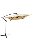 Supfirm Rectangle 2x3M Outdoor Patio Umbrella Solar Powered LED Lighted Sun Shade Market Waterproof 6 Ribs Umbrella with Crank and Cross Base for Garden Deck Backyard Pool Shade Outside Deck Swimming Pool