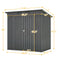 Supfirm 6 x 4 ft Outdoor Storage Shed, All Weather Tool Shed for Garden, Backyard, Lawn, Black