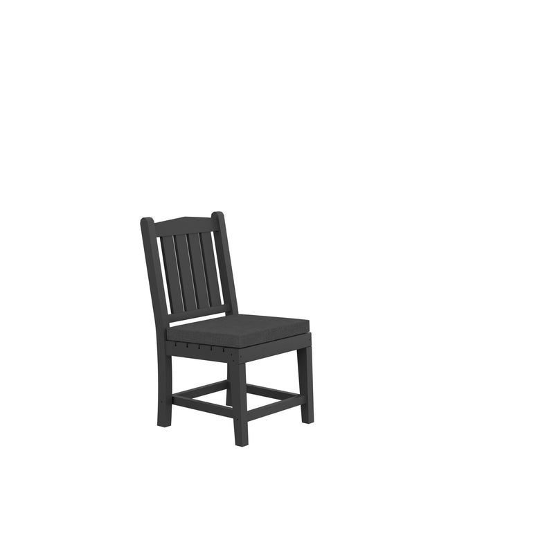 Supfirm HDPE Dining Chair, Gray, With Cushion, No Armrest, Set of 2