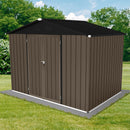 Supfirm Metal garden sheds 6ft×8ft outdoor storage sheds Brown + Black