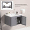 Supfirm 24' Metal Wall Mounted Bathroom Vanity with White sink,Two Metal Soft Close Cabinet Doors, Metal,Excluding faucets,Grey - Supfirm