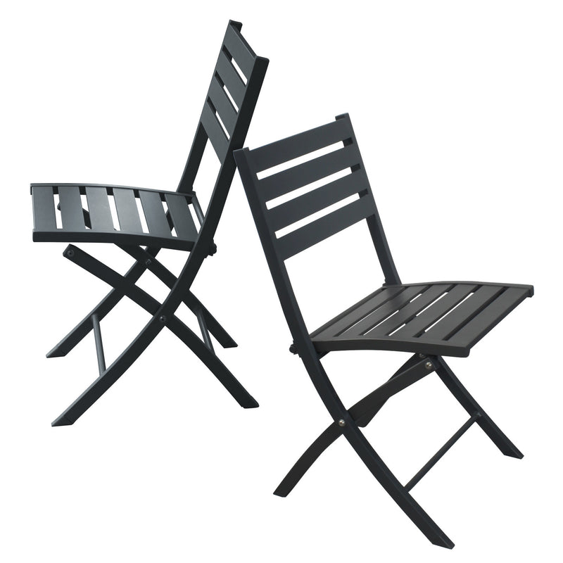 Supfirm 2PCS Outdoor Indoor Folding Chairs Aluminum Patio Dining Chairs, Grey