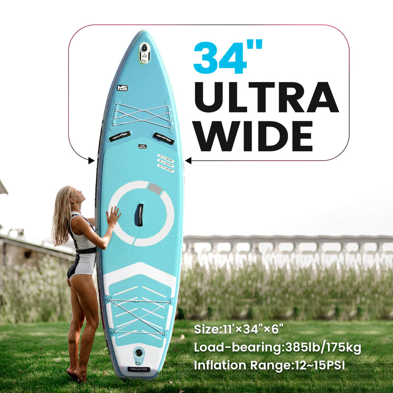 Supfirm Inflatable Stand Up Paddle Board 11'x34"x6" With Accessories