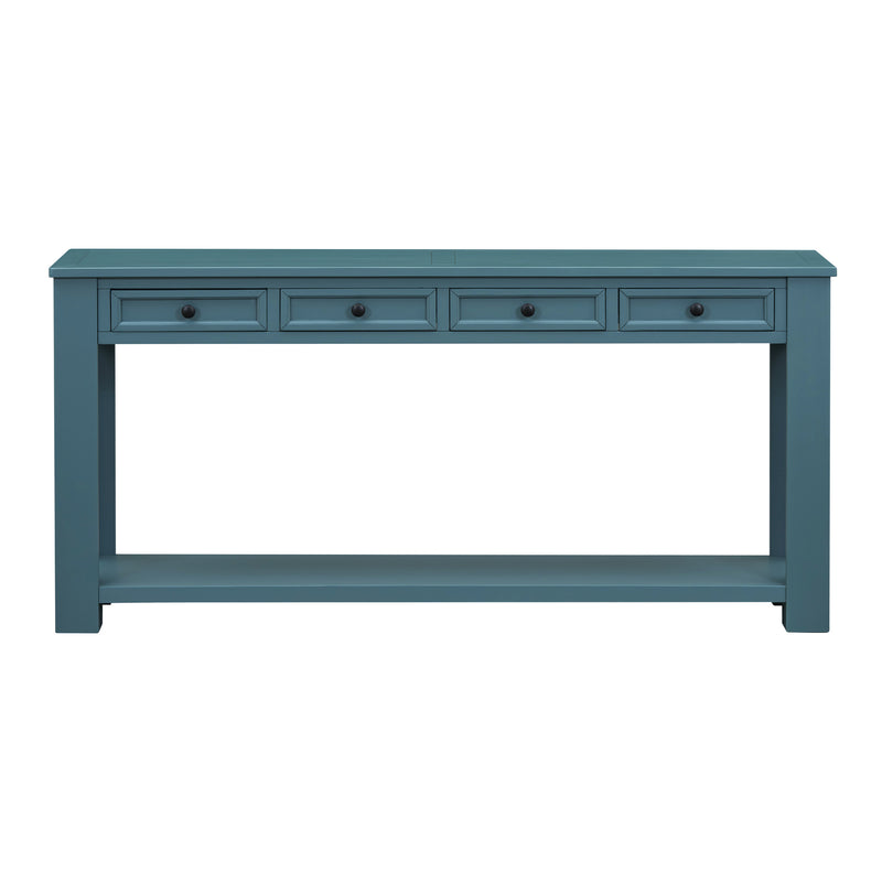 Supfirm TREXM Console Table/Sofa Table with Storage Drawers and Bottom Shelf for Entryway Hallway(Dark Blue)