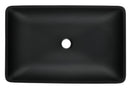 Supfirm 14.38" L -22.25" W -4-3/8 in. H Matte Shell  Glass Rectangular Vessel Bathroom Sink in Black with  Faucet and Pop-Up Drain in Matte Black