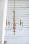 4 - Light Wood Chandelier, Hanging Light Fixture with Adjustable Chain for Kitchen Dining Room Foyer Entryway, Bulb Not Included - Supfirm