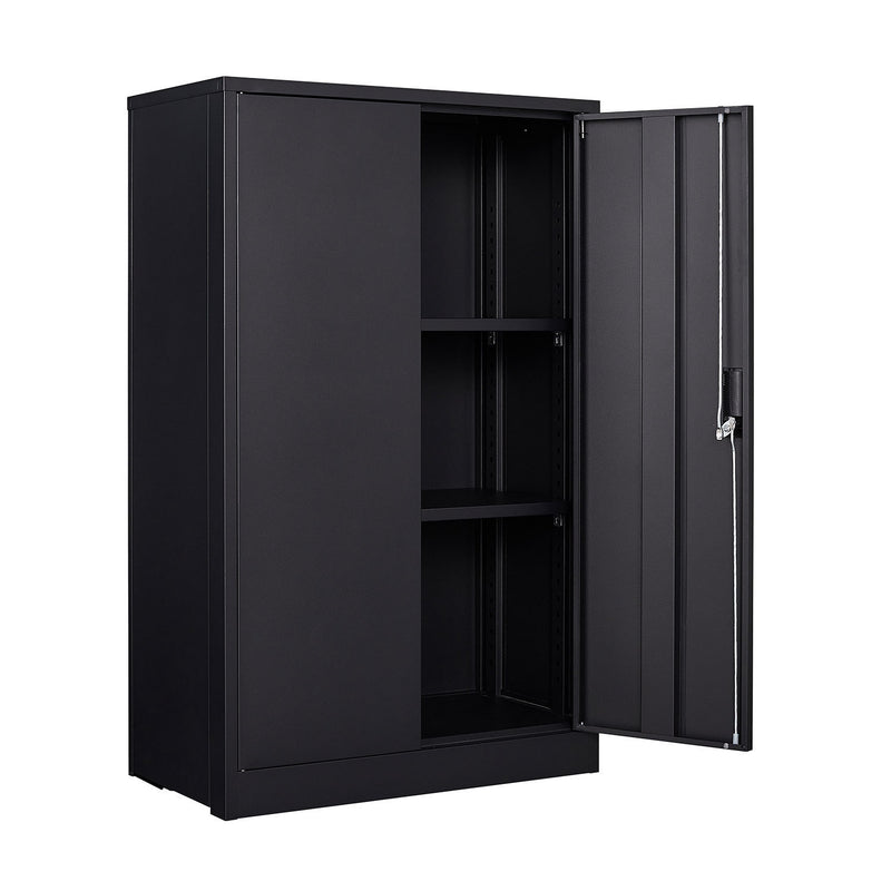 Supfirm Metal Storage Cabinet with Locking Doors and Adjustable Shelf, Folding Filing Storage Cabinet , Folding Storage Locker Cabinet for Home Office,School,Garage, Black