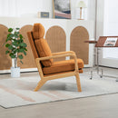 Supfirm 25.2"W Modern Rocking Chair Accent Lounge Armchair Comfy Boucle Upholstered High Back Wooden Rocker for Nursery Living Room Baby Kids Room Bedroom, Caramel