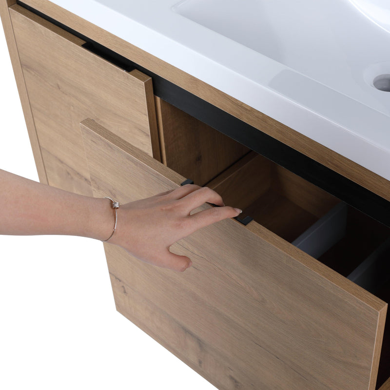 48 Inch Bathroom Cabinet With Sink,Soft Close Doors and Drawer,Float Mounting Design,48x18(KD-Packing) - Supfirm