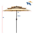 Supfirm 9Ft 3-Tiers Outdoor Patio  Umbrella with Crank and tilt and Wind Vents for Garden Deck  Backyard Pool Shade Outside Deck Swimming Pool