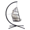 Supfirm Outdoor Patio Wicker Folding Hanging Chair,Rattan Swing Hammock Egg Chair With C Type Bracket , With Cushion And Pillow