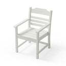 Supfirm Patio Dining Chair with Armset Set of 2, Pure White with Imitation Wood Grain Wexture,HIPS Material