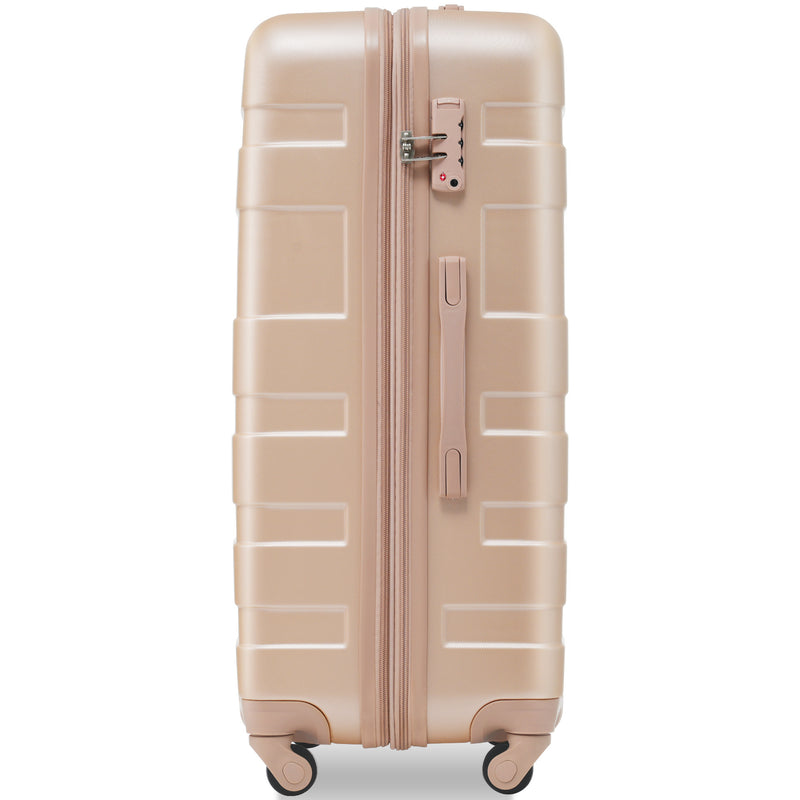 Supfirm Luggage Sets New Model Expandable ABS Hardshell 3pcs Clearance Luggage Hardside Lightweight Durable Suitcase sets Spinner Wheels Suitcase with TSA Lock 20''24''28''( Champagne)