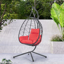 Supfirm Egg Chair with Stand Indoor Outdoor Swing Chair Patio Wicker Hanging Egg Chair Hanging Basket Chair Hammock Chair with Stand for Bedroom Living Room Balcony