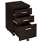 Supfirm Cappuccino 3-Drawer Mobile File Cabinet