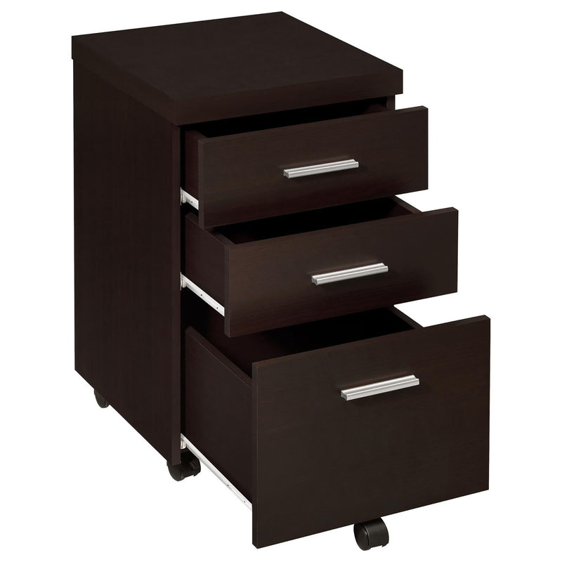 Supfirm Cappuccino 3-Drawer Mobile File Cabinet