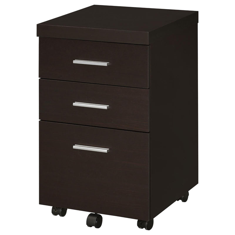 Supfirm Cappuccino 3-Drawer Mobile File Cabinet