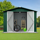 Supfirm Metal garden sheds 6ftx8ft outdoor storage sheds Green+White