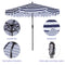 Supfirm Outdoor Patio Umbrella 9-Feet Flap Market Table Umbrella 8 Sturdy Ribs with Push Button Tilt and Crank, blue/white with Flap[Umbrella Base is not Included]