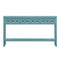 Supfirm TREXM Rustic Entryway Console Table, 60" Long Sofa Table with two Different Size Drawers and Bottom Shelf for Storage (Turquoise Green)