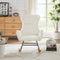 Supfirm Cream white velvet rocking chair