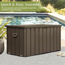 Supfirm 200 Gallon Outdoor Storage Deck Box Waterproof, Large Patio Storage Bin for Outside Cushions, Throw Pillows, Garden Tools, Lockable (Dark Brown)