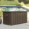 Supfirm 200 Gallon Outdoor Storage Deck Box Waterproof, Large Patio Storage Bin for Outside Cushions, Throw Pillows, Garden Tools, Lockable (Dark Brown)