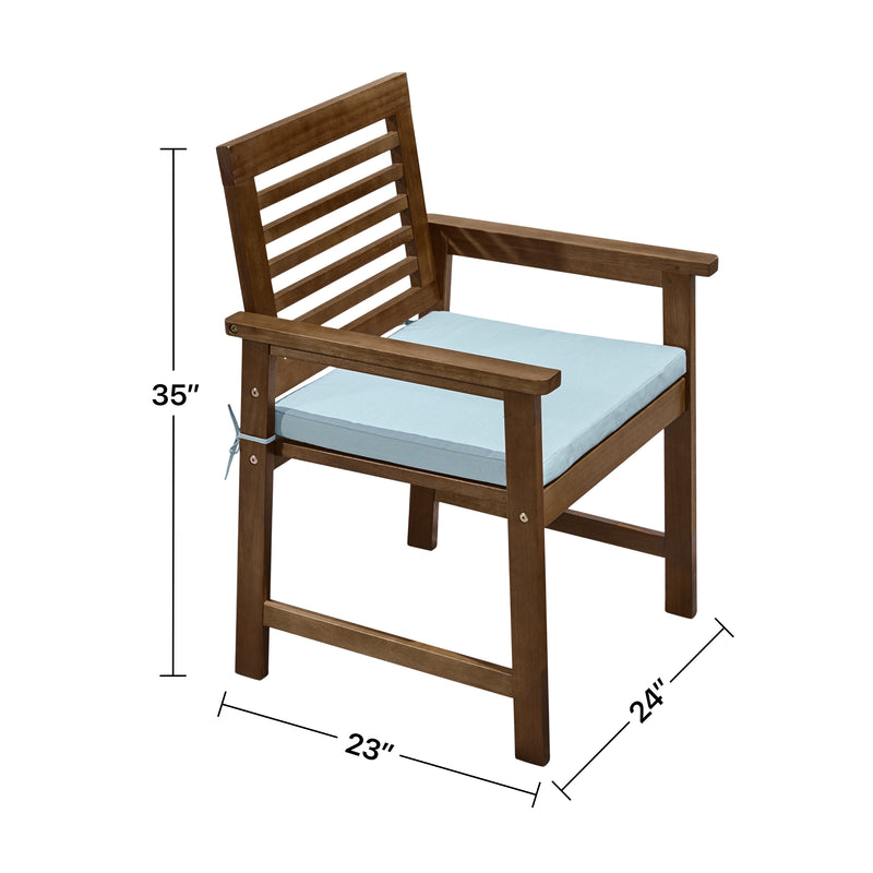 Supfirm Set of 2 Orsola Brown Slatted Patio Wood Dining Armchair  (no cushions included)