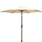 Supfirm 8.8 feet Outdoor Aluminum Patio Umbrella, Patio Umbrella, Market Umbrella with 42 pounds Round Resin Umbrella Base, Push Button Tilt and Crank lift, Creme