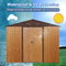 Supfirm 6ft x 8ft Outdoor Metal Storage Shed with Metal Floor Base