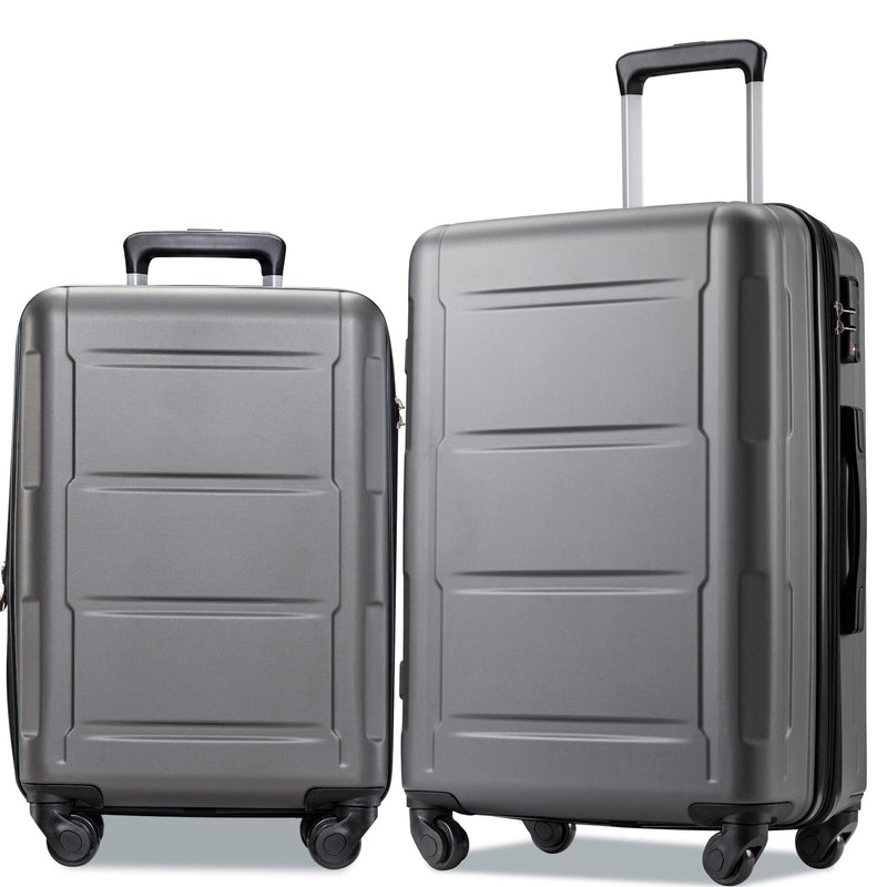 Supfirm Expanable Spinner Wheel 2 Piece Luggage Set ABS Lightweight Suitcase with TSA Lock 20inch+24inch