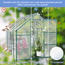 Supfirm 6X10FT Polycarbonate Greenhouse Raised Base and Anchor Aluminum Heavy Duty Walk-in Greenhouses for Outdoor Backyard in All Season