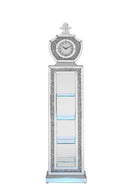 Supfirm ACME Noralie GRANDFATHER CLOCK W/LED Mirrored & Faux Diamonds AC00351