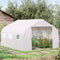 Supfirm 11.5' x 10' x 6.5' Outdoor Walk-in Greenhouse, Tunnel Green House with Roll-up Windows, Zippered Door, PE Cover, Heavy Duty Steel Frame, White