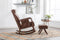 Supfirm COOLMORE Rocking Chair With Ottoman, Mid-Century Modern Upholstered Fabric Rocking Armchair, Rocking Chair Nursery with Thick Padded Cushion, High Backrest Accent Glider Rocker Chair for Living Room