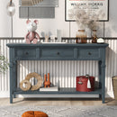 Supfirm TREXM Classic Retro Style Console Table with Three Top Drawers and Open Style Bottom Shelf, Easy Assembly (Navy)