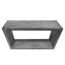 Supfirm 52" Cube Shape Wooden Console Table with Open Bottom Shelf, Charcoal Gray