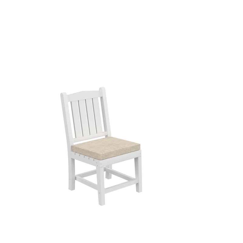 Supfirm HDPE Dining Chair, White, With Cushion, No Armrest,  Set for Playroom, Nursery, Backyard,chair Set of 2