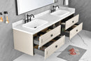 96*23*21in Wall Hung Doulble Sink Bath Vanity Cabinet Only in Bathroom Vanities without Tops - Supfirm