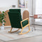 Supfirm 25.2"W Modern Rocking Chair Accent Lounge Armchair Comfy Boucle Upholstered High Back Wooden Rocker for Nursery Living Room Baby Kids Room Bedroom, Green