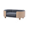 Scandinavian style Elevated Dog Bed Pet Sofa With Solid Wood legs and Bent Wood Back, Velvet Cushion,Small Size - Supfirm